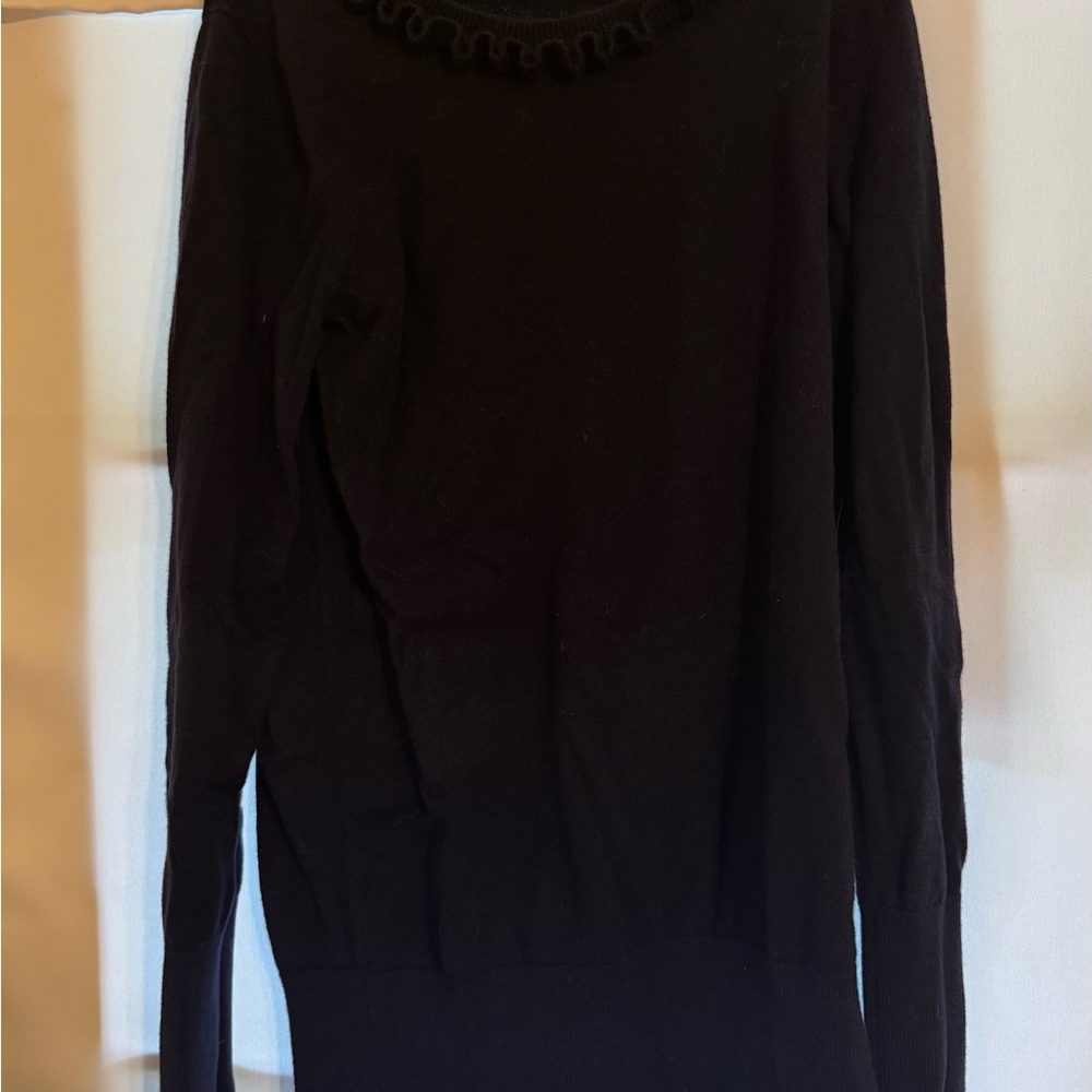 Boden Navy Ruffled Turtleneck Sweater